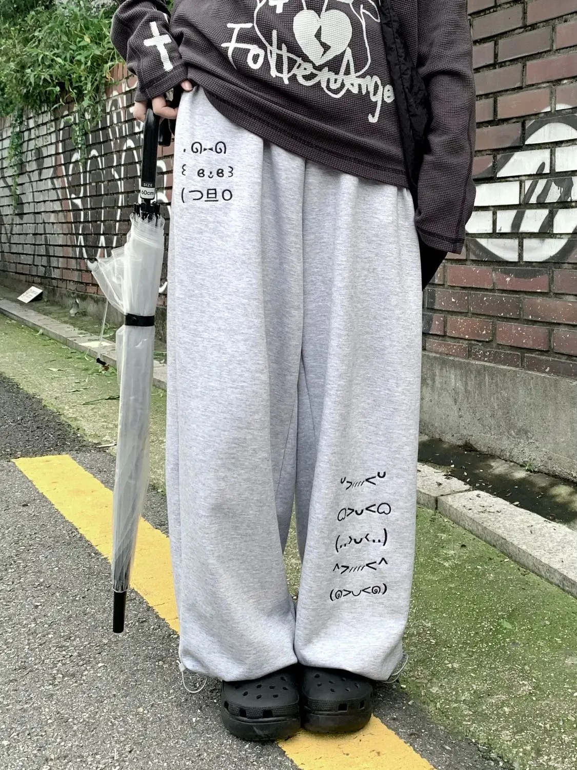 Autumn Japanese Students Cute Home Cute Embroidered Gray Sweatpants Loose and Skinny High Waist Casual Pants Women Clothing