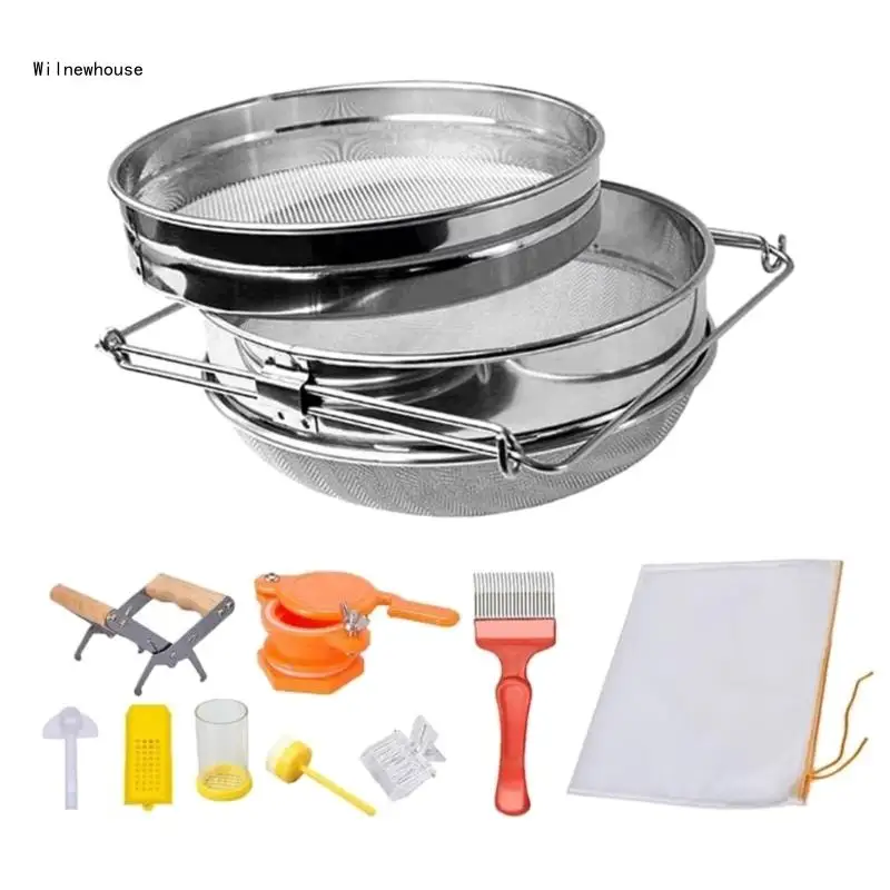 

Honeys Harvesting Equipment for Beekeepers Stainless Strainer Fork Frame Grip Dropship