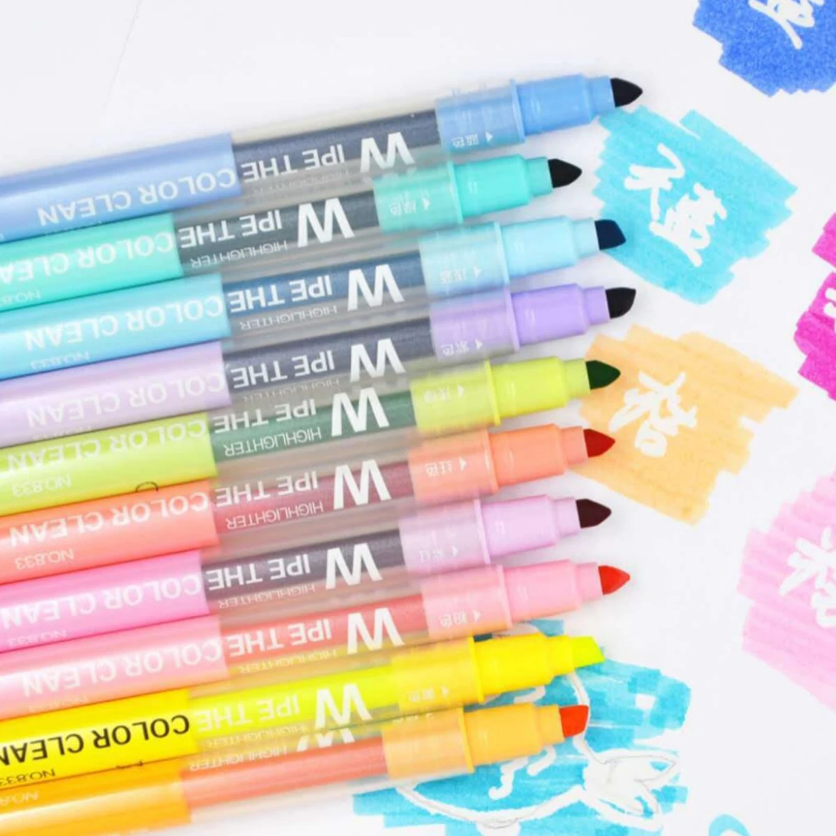 

10 шт./компл., стираемые маркеры с двойными наконечниками, милая флуоресцентная ручка с резиной для художественного рисования, принадлежности для маркировки