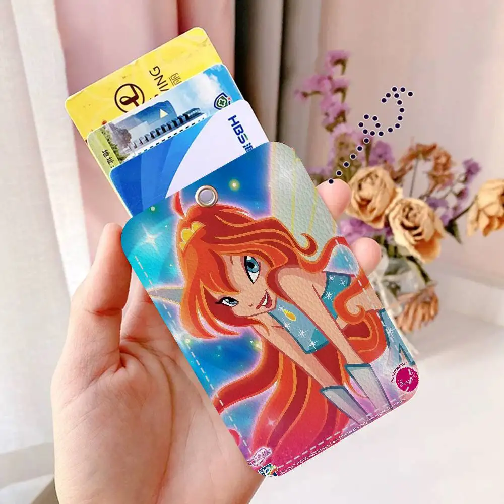 Cartoon W-Winx Niedlicher C-Club Schlüsselanhänger mit Ausweiskartenhalter, Buspass- und Essenskarten-Schutzhülle für Sicherheit – Detail 11