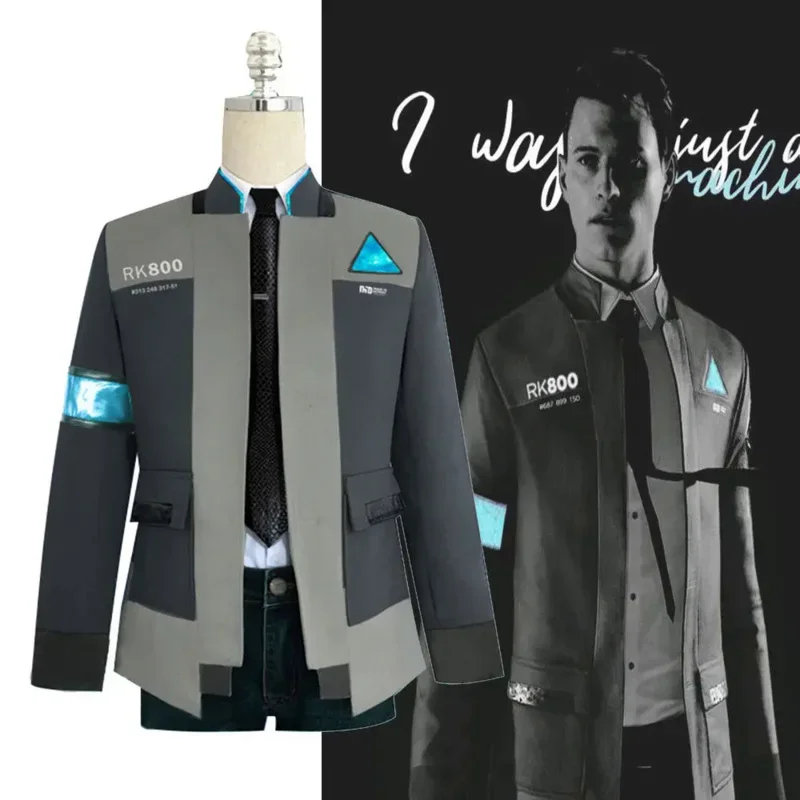 Detroit: Become Human RK800 Connor Cosplay Costume Complete Outfit Jacket Coat MN9