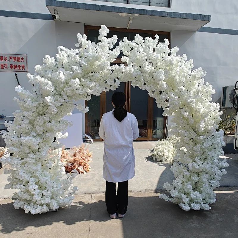 

Customizable White Cherry Blossom Tree 2.2 Meter Height Archs Event Party Stage Decoration Wedding Backdrop Flower Arch