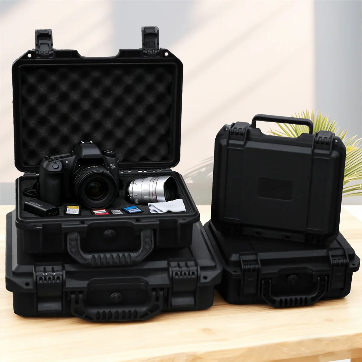 1pc Portable All Weather Waterproof Protective Hard Case, Camera Dry Case with Customizable Foam,for Drones Camera Equipments