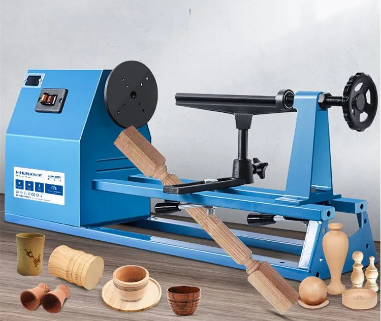 400/600W Adjustable Speed Wood Lathe High Efficiency DIY Woodworking Machine Compact User Friendly