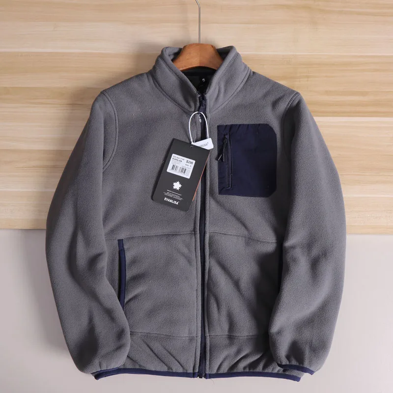 Jaqueta de Fce Quente e à Prova de Vento para Exterior, Simples e Versátil, com Gola Alta de Pele de Cordeiro, Roupa de Fl...