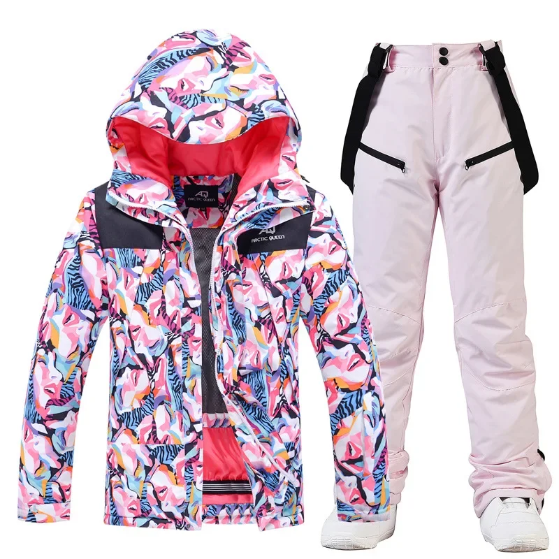 

2024 Hooded Jacket Pants Women Ski Suit Outdoor Mountain Woman Snowboard Sets Windproof Alpine Snowmobile Female Outfits Clothes