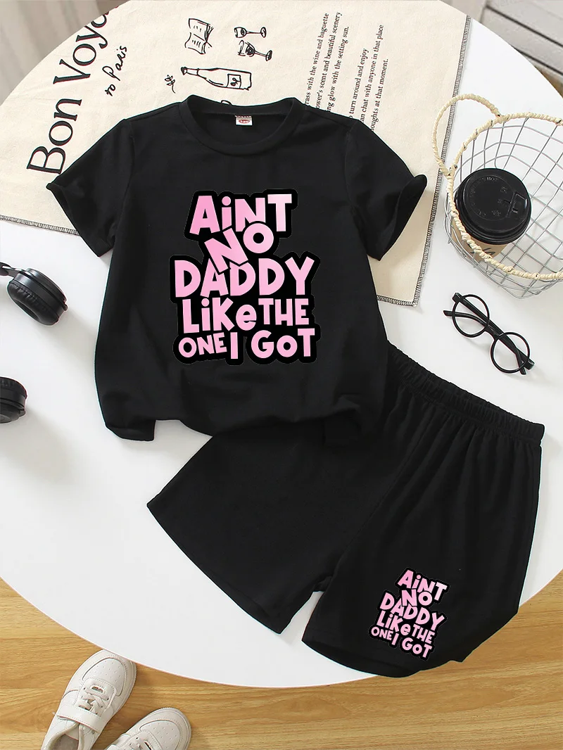 

Ain't No Daddy Like The One I Got - Embroidered Children's Set - Fun Textured Short Sleeve + Shorts Set #Father's Day
