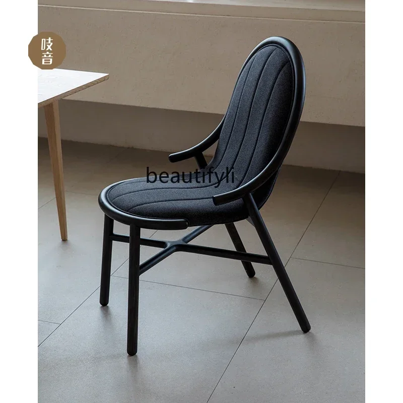 

6239P Starting point back chair comfortable sedentary solid wood home Nordic creative designer armrest dining chair