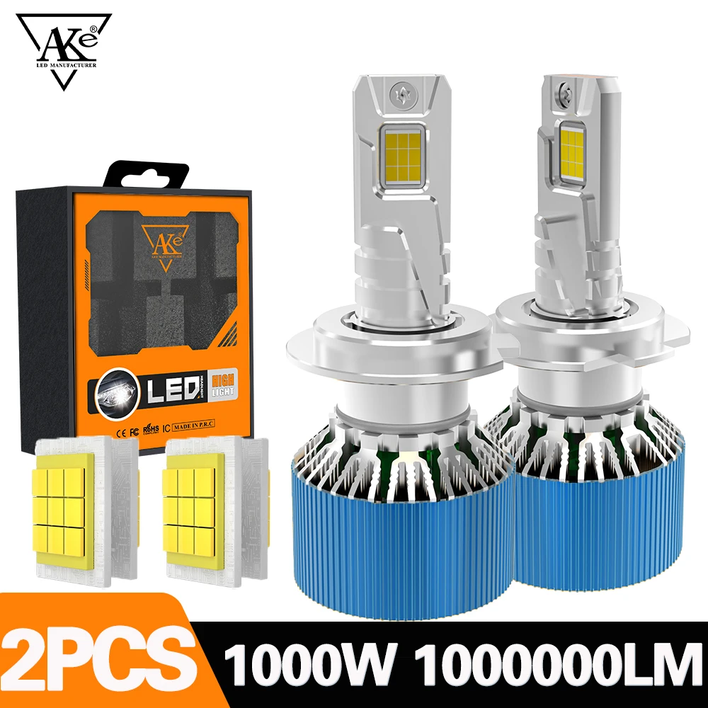 H7 canbus led farol 9 núcleos chip csp h4 luz do carro 1000000lm 1000w h1 h11 9005 hb3 9006 hb4 9012 lâmpada de nevoeiro automóvel 6000k 12v