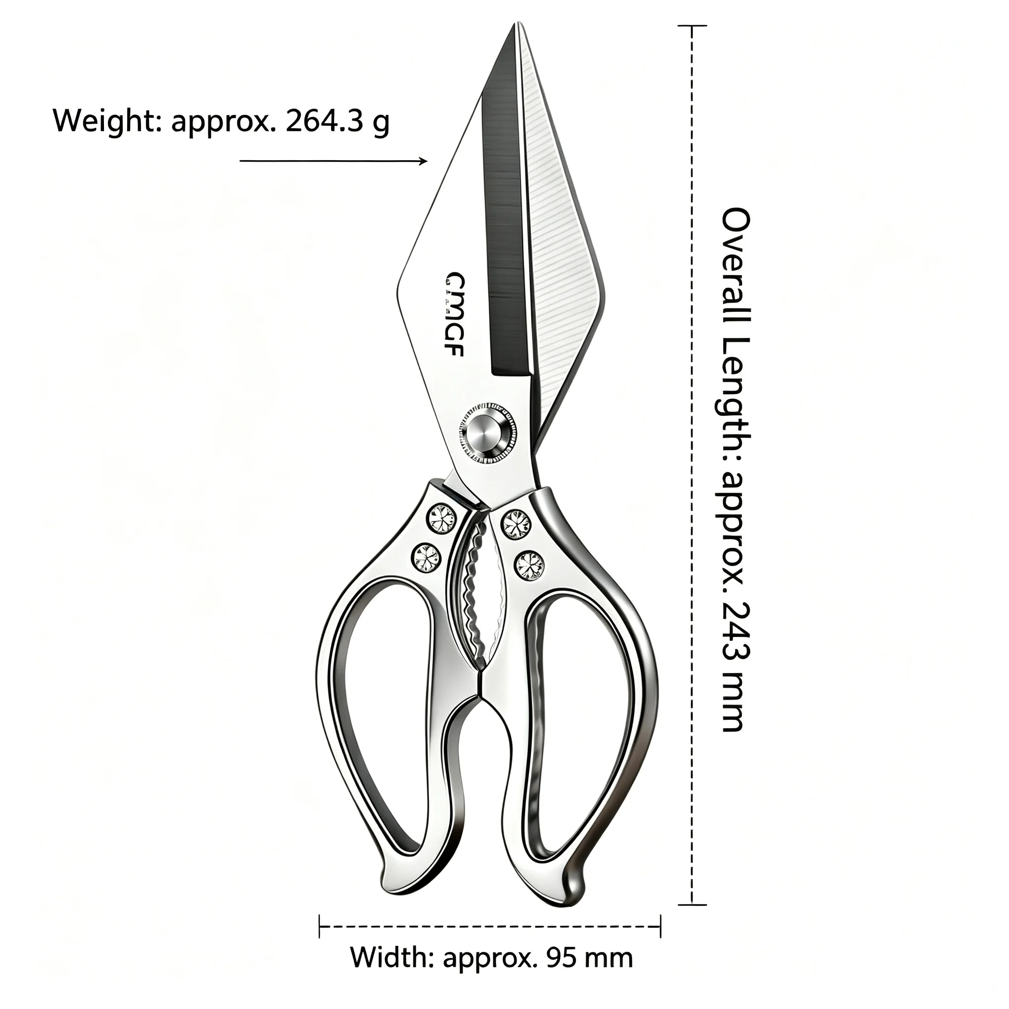 Stainless Steel Kitchen Scissors Poultry Shears Sharp Fish Bone Remover Multifunctional Meat Food Cutter Scissors For Kitchen