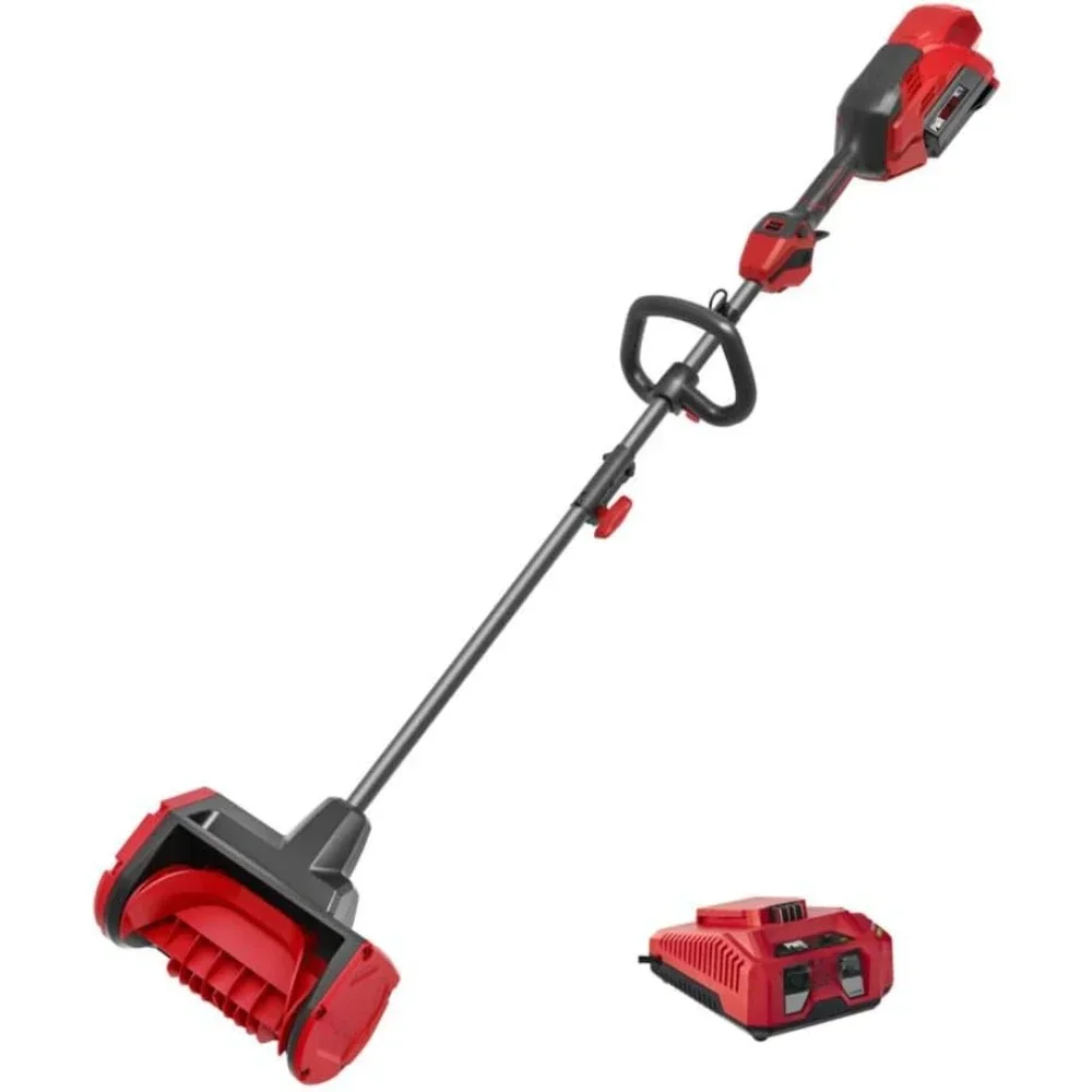 Brushless 40V 12 Inch Power Head Snow Shovel Kit, 20 Foot Throw Distance, Including 4.0Ah Battery and Charger, Red