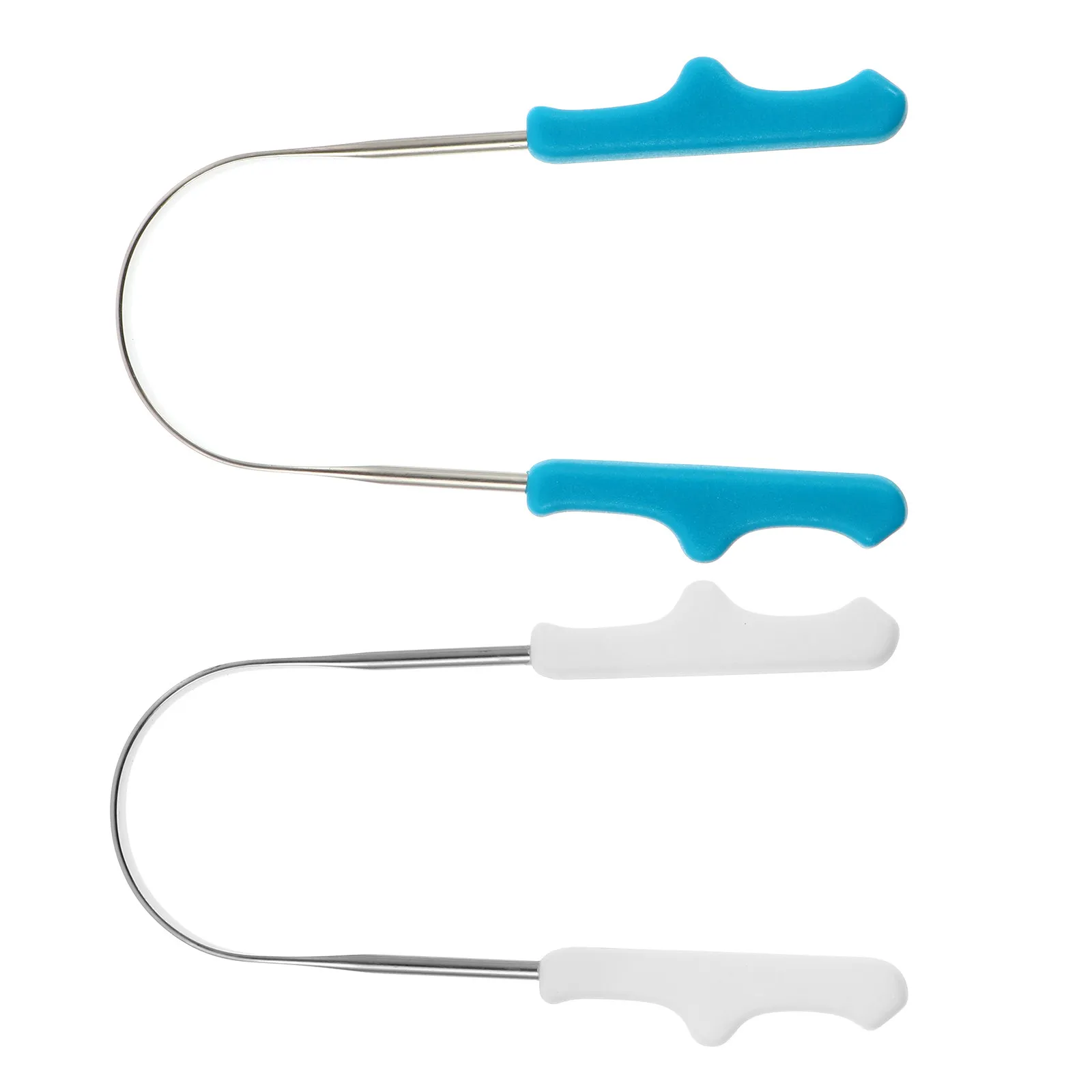 

Набор из 2 скребков для языка из нержавеющей стали с эргономичной ручкой для гигиены полости рта, удаления неприятного запаха изо рта, легкий, портативный, U-образной формы