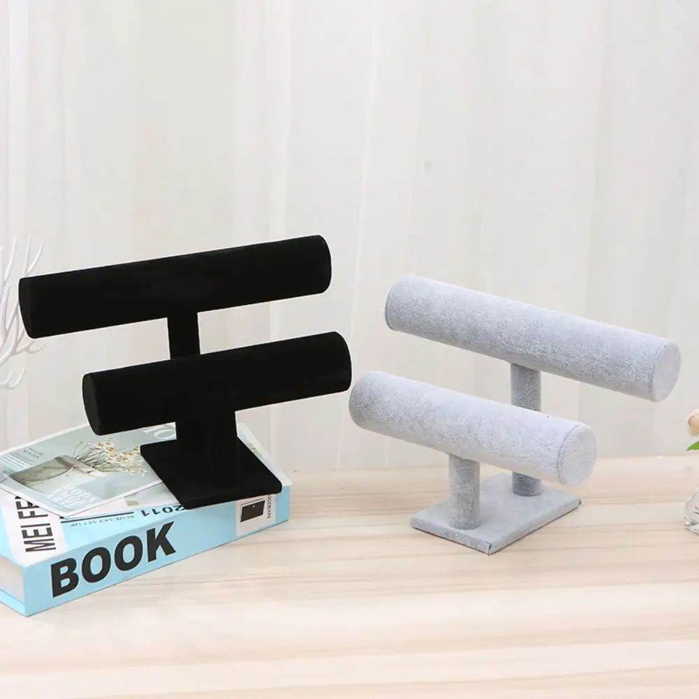 สายรัดข้อมือชั้นวางอัญมณีสองชั้นแบบสองชั้นที่สวยงามเครื่องประดับที่ยึดรูปตัวทีอเนกประสงค์