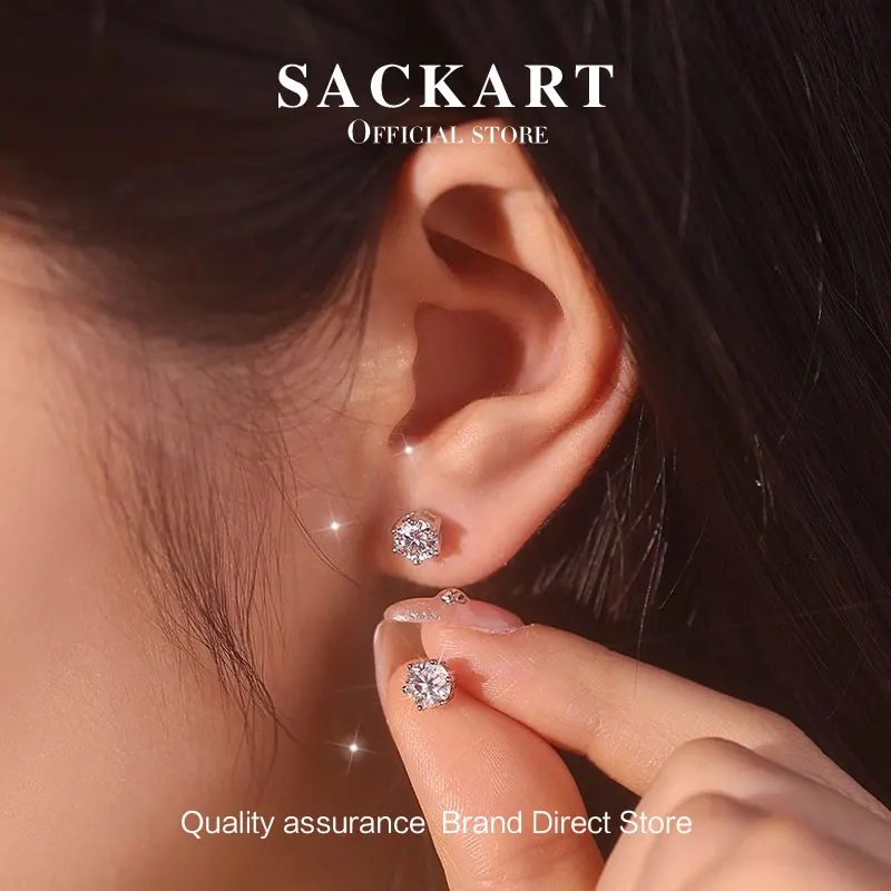 SACKART Luxury Drop Earrings Women Earings Moissanite Woman Lots Silver 925 Wedding Jewelry Set Gold Hoop Sterling Bride Origina