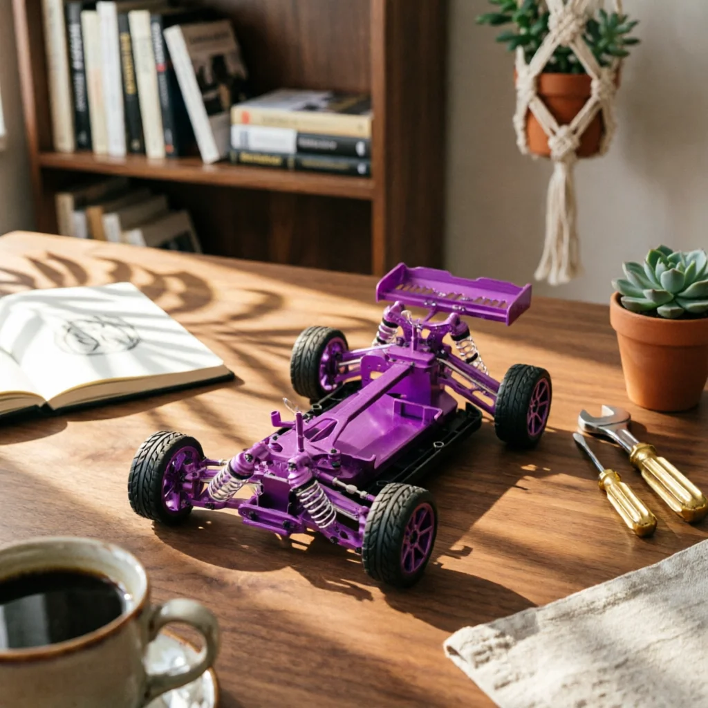 RC Car Chassis Frame Assembly Aluminum Metal RC Chassis with Shock Absorber System Hobby-Grade Heavy Duty for Hobbyists
