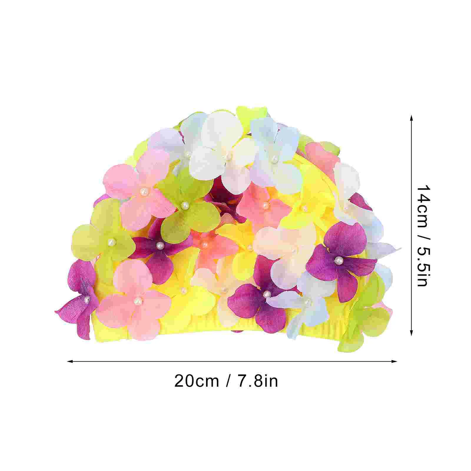여성용 꽃 수영 모자, 레트로 꽃 귀 보호대, 재사용 가능한 여름 꽃 목욕 모자, 해변, 2 개