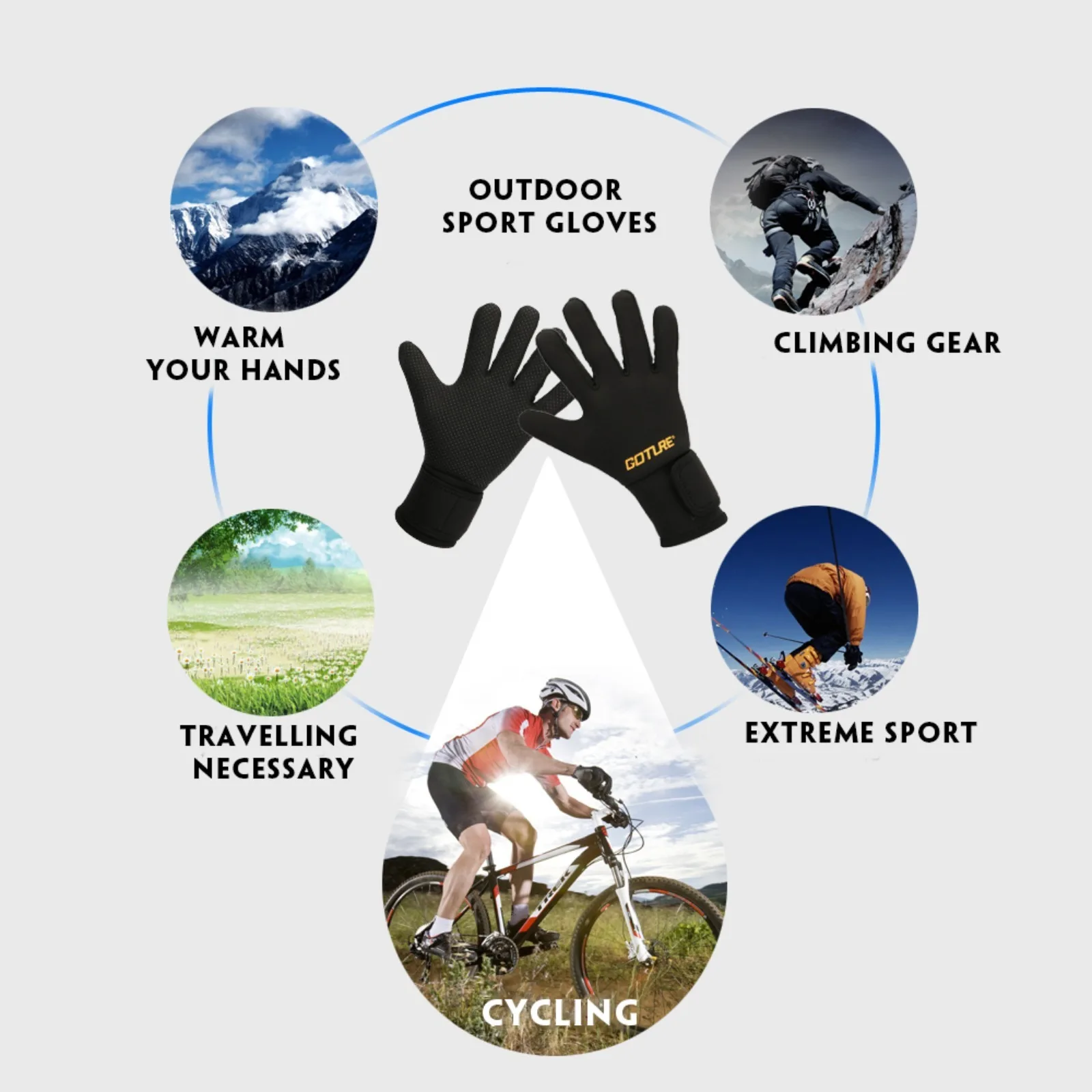 

Goture Waterproof Anti-slip Neoprene Fishing Gloves Thermal Winter Gloves for Men Women Outdoor Fishing Diving Water Sports