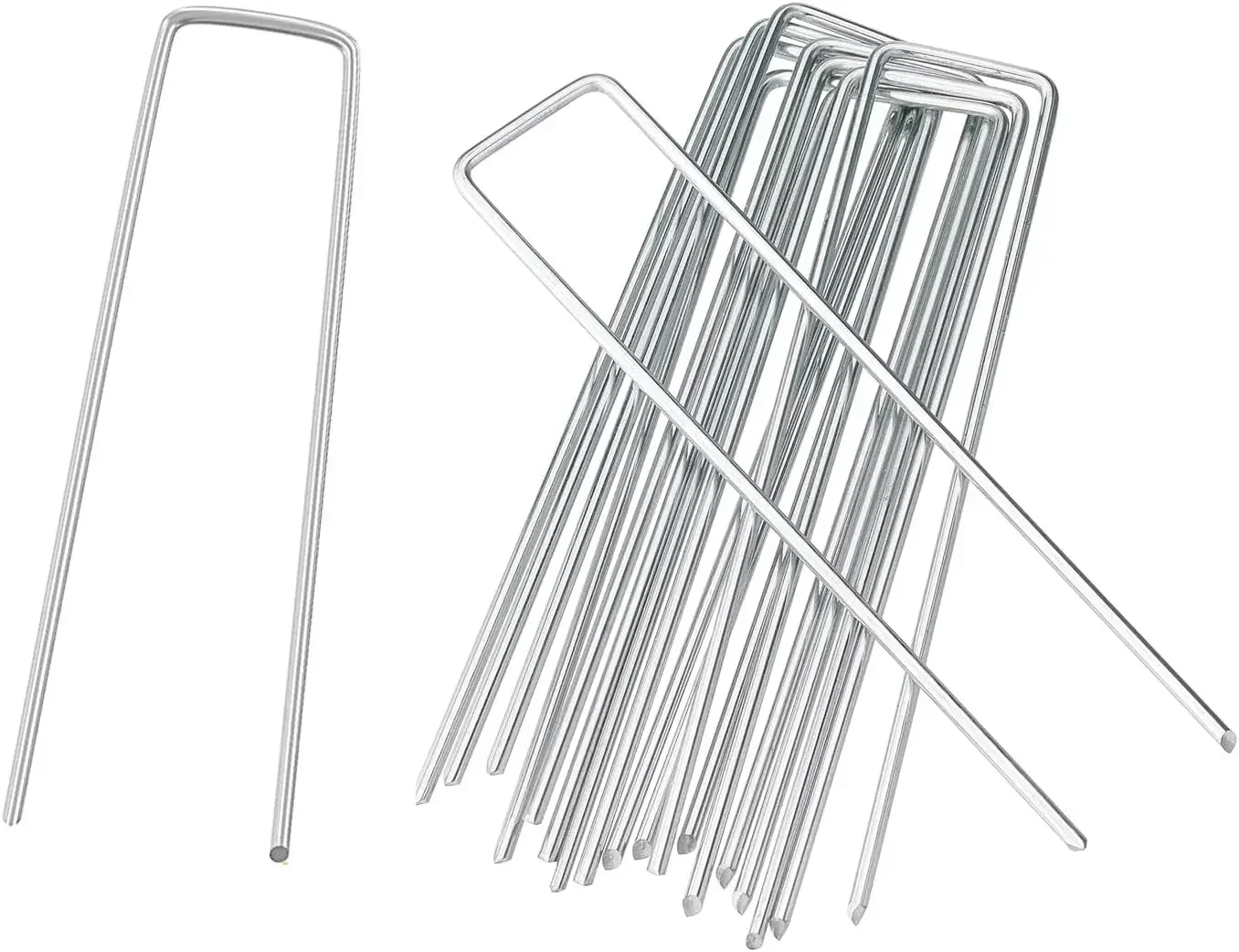 10-100Pcs U-Shape Galvanized Steel Garden Pegs,Landscape Staples Ground Pins Weed Barrier Stakes Fabric Securing Nails Fixing Cl