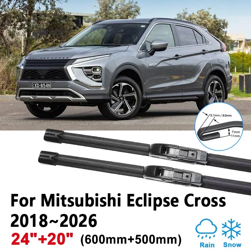 

24"+20" For Mitsubishi Eclipse Cross 2018~2026 Car Wiper Blade Windscreen Windshield Clean Front Wiper Brushes Tools Accessories