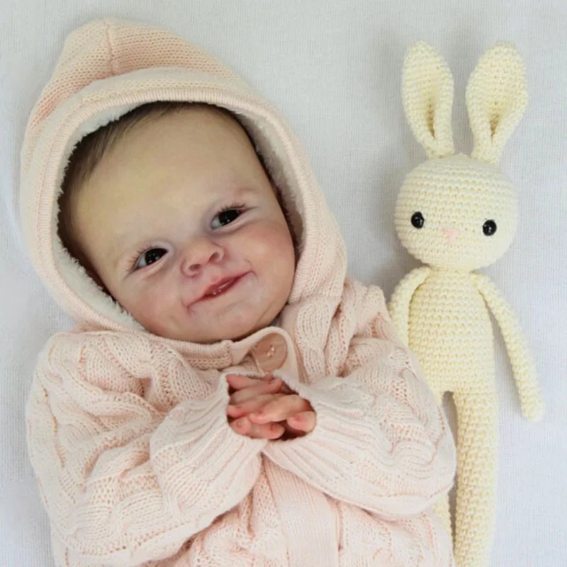 21 Inch Painted Reborn Doll Kit Shaya With Blue Eyes and Eyelashes 3D Skin Visible Veins Doll Mold Parts With Cloth Body