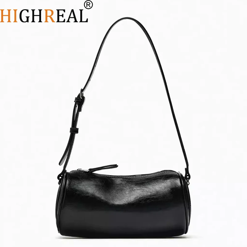 

HIGHREAL Fashion Ladies Classic Leather Bag Retro Shoulder Bag Solid Versatile Commute Crossbody Bag Women Fashion PU Satchel