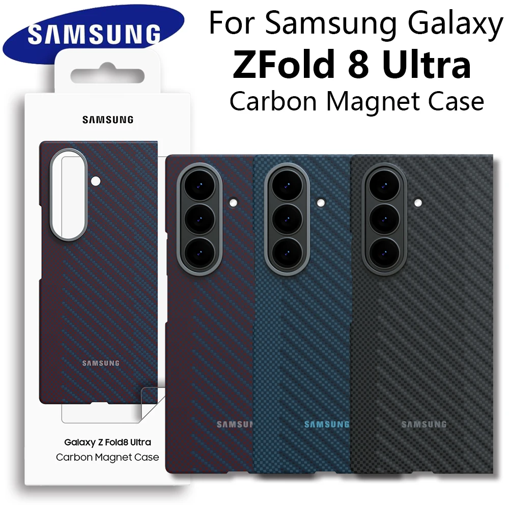 Image of Ultradünne magnetische Schutzhülle aus Kohlefaser für Samsung Galaxy ZFold8 Z Fold 8 Fold8 Ultra für Magsafe-Ladung, rahmenlose Hartschale