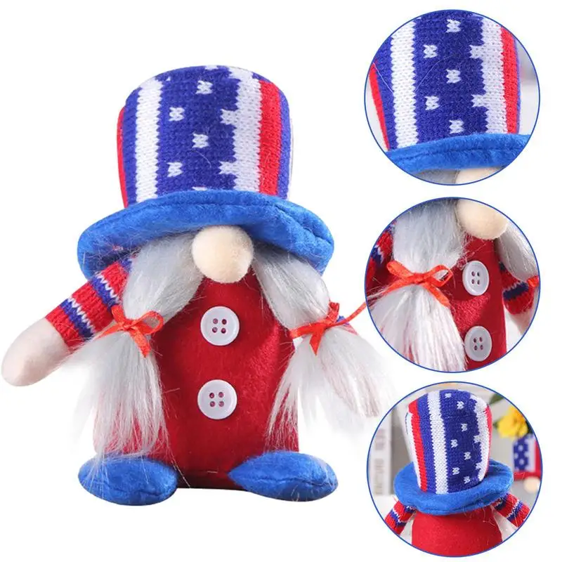 American Independence Day Decoration Gnome Doll Patriotic Veterans Day Gnome Doll 4th Of July Decor