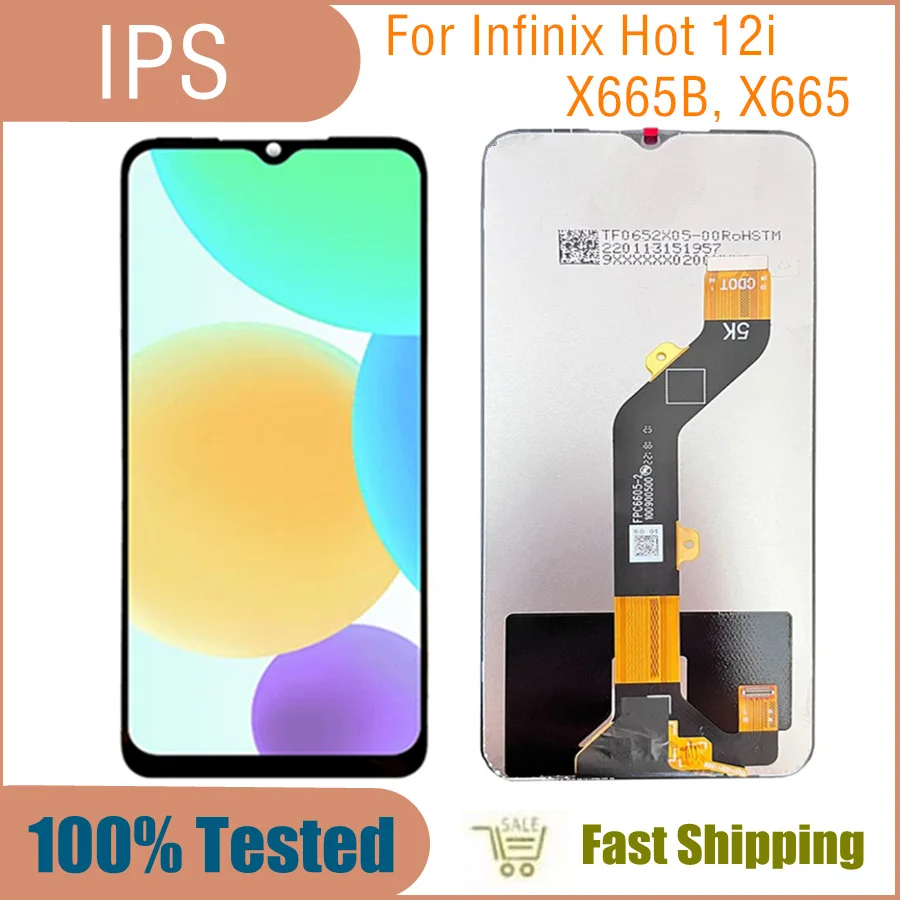 

6.6inch For Infinix Hot 12i LCD Display Touch Screen Digitizer Panel Assembly For Hot 12i X665B X665 LCD