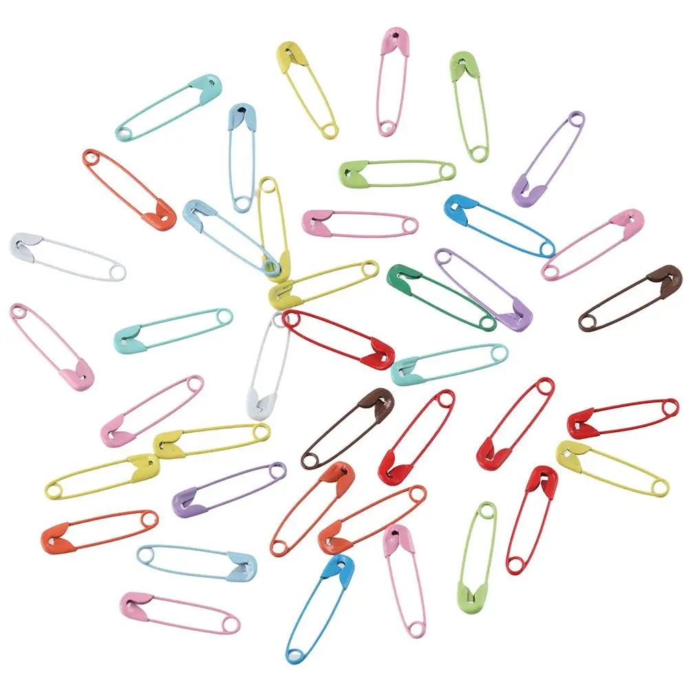 250 PCS Safety Pins Small 0.75in / 19mm Mini Colored Safety Pin Metal Safety Pins for Clothing Sewing Handicrafts Jewelry Making