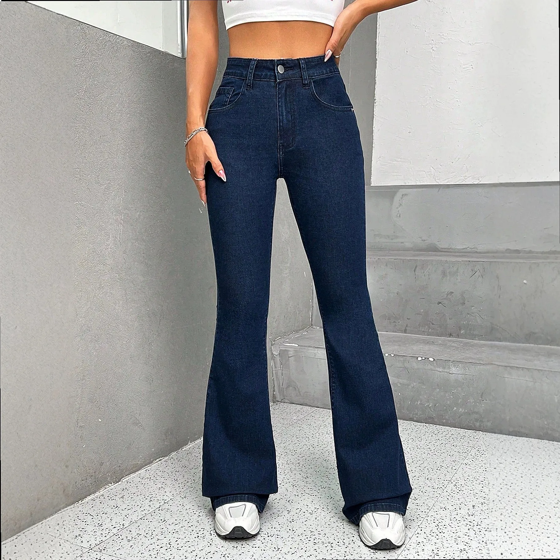 Women's Flared Jeans Denim Pants Elegant Casual Daily Commute Trousers Spring Summer