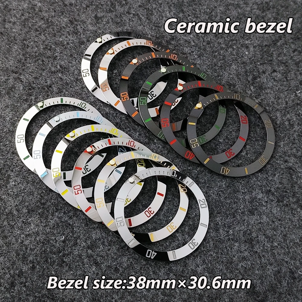 

Керамический ретро-безель 38 мм с синим светящимся наклонным безелем, подходящим для корпуса часов диаметром 40 мм.