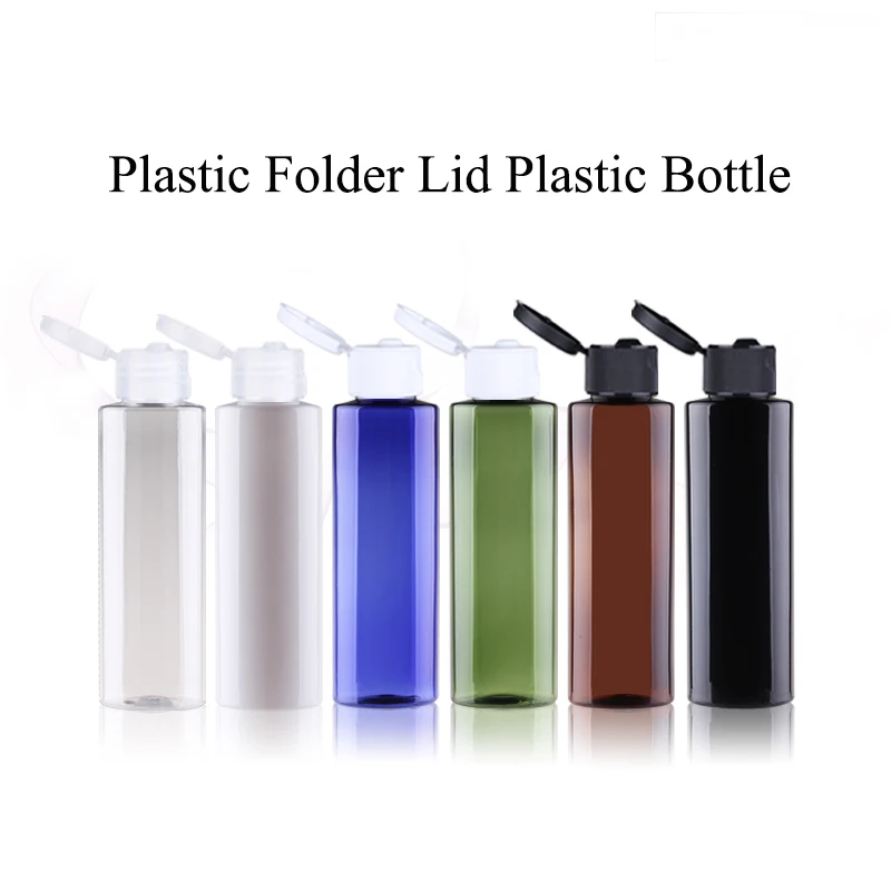 20pcs 100ML 120ML 200ML Empty Plastic Bottle With Aluminum Lid 500ML Flap Lid Refillable Bottle Cosmetic Container JX141-20