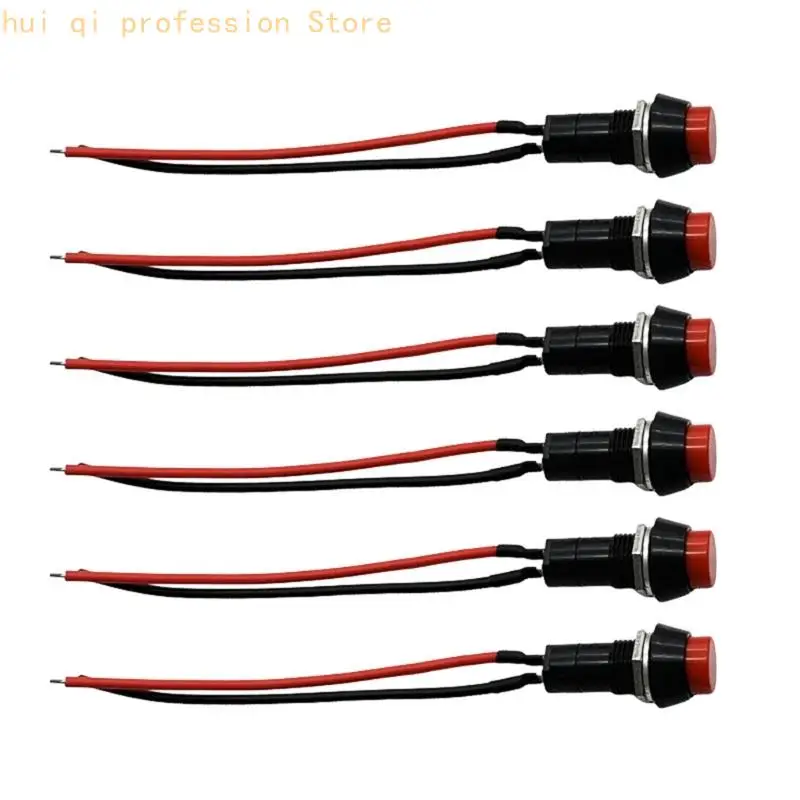 12-mm-Anschlusskabel, Momentan-Drucktastensatz, Federrückstellung für den Panel-Einsatz, 10er-Pack H8WE – Detail 9