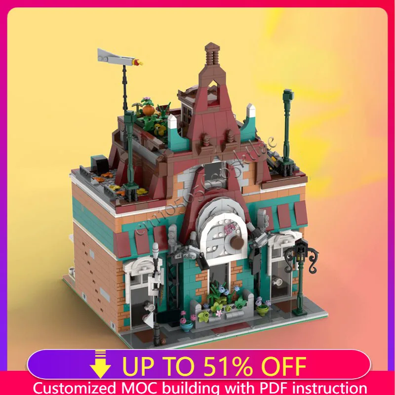 

2533, детали, уличный клуб, город, креативный строительный блок, модель, городская архитектура с внутренним дисплеем, игрушка для детской сборки, подарок