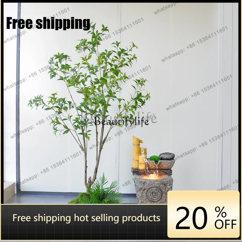 JJ Balcony corner landscaping simulation green plant circulating water flow ornament