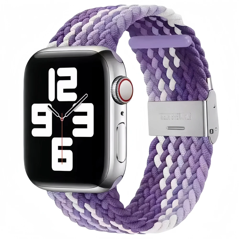 Bracelet en nylon tissé pour Apple Watch, bracelet de remplacement, boucle, iWatch 4, 5, 6, SE, 40mm, 44mm