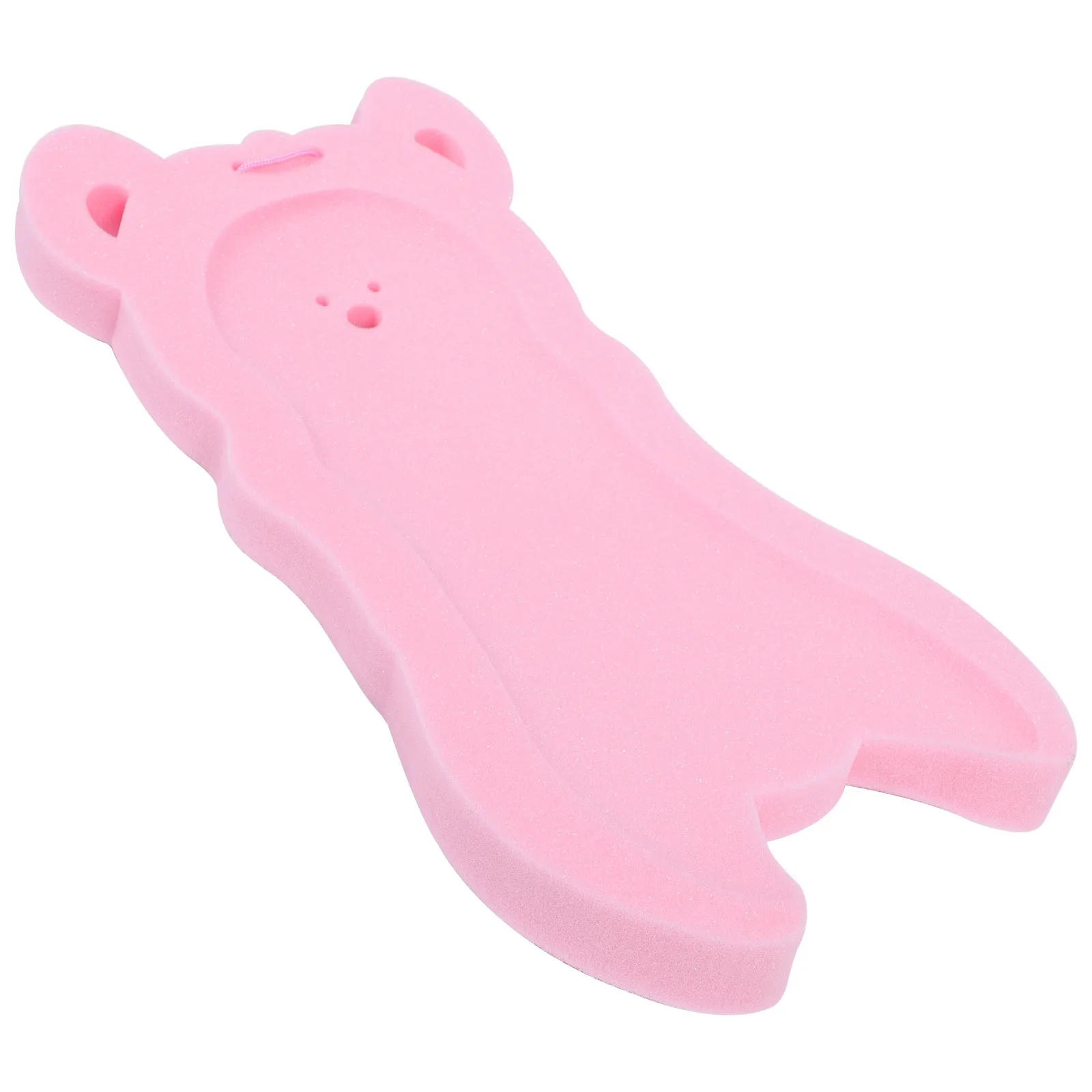 

1pc Supple Sponge Bath Mat Bathtub Cushion Non Slip Cartoon Bear Design Comfortable Shower Pad Pink
