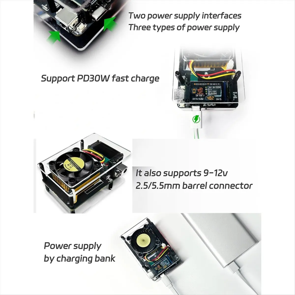 A93P NMAxe for BTC Miner Solo Lottery Miner BM1366 ASIC Chip 500G-550Gh/S with Support USB 30W-PD EU Plug