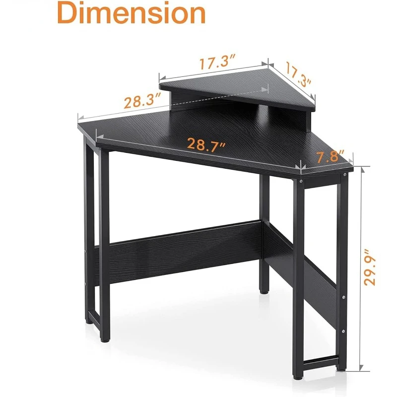 Pequeno espaço Saving Desk com resistente Steel Frame, mesa do computador com suporte do monitor