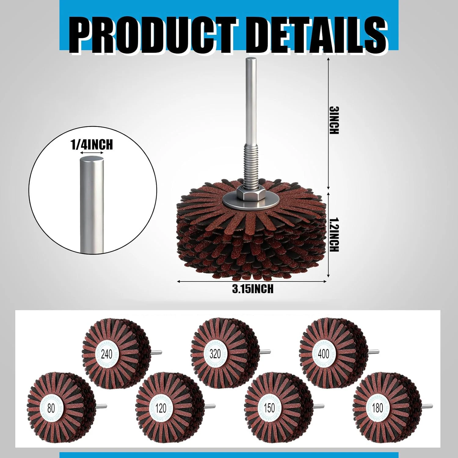 1Pcs/lot 80mm Cloth Flap Polishing Wheel 1/4