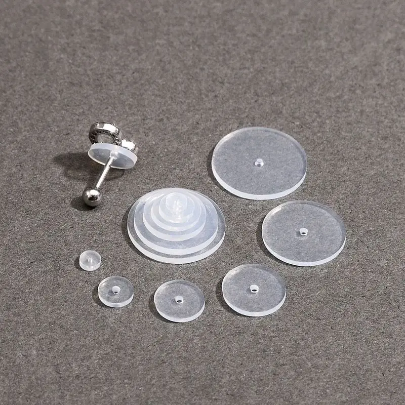 100pcs Pack Ear Hole Support Transparent Patches, Comfortable Silicone Ear Stud Pads, Anti-Droop Ear Jewelry Additions