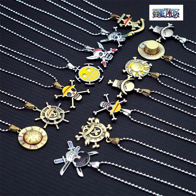 Цепочка с подвеской в стиле аниме Luffy для мужчин и женщин, аксессуар в стиле хип-хоп, модное ювелирное изделие, брендовая металлическая подвеска из титановой стали