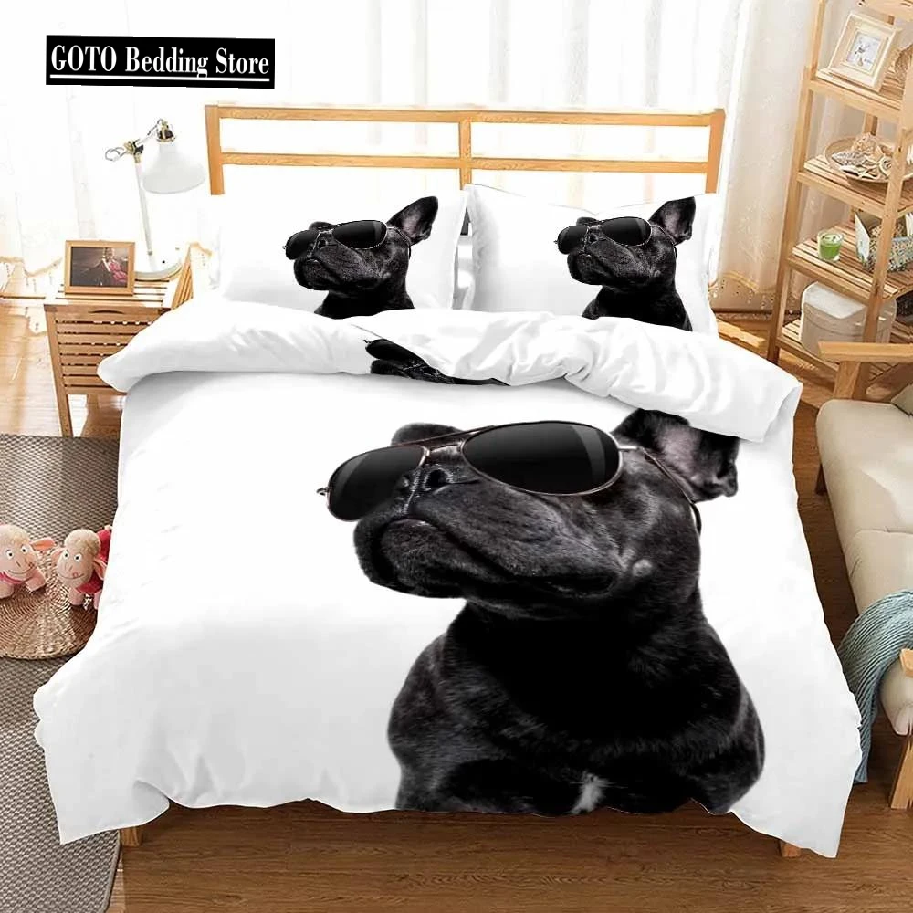 Dog Bedding Set For Child 3d Duvet Cover Sets Home Textile Full Size Ropa De Cama Bedroom Set Beddings 140x210 Bedclothes Pug