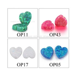 20pcs 50pcs/Lot 10mm Heart Beads for Jewelry Making White/Blue/Pink Opal Charms