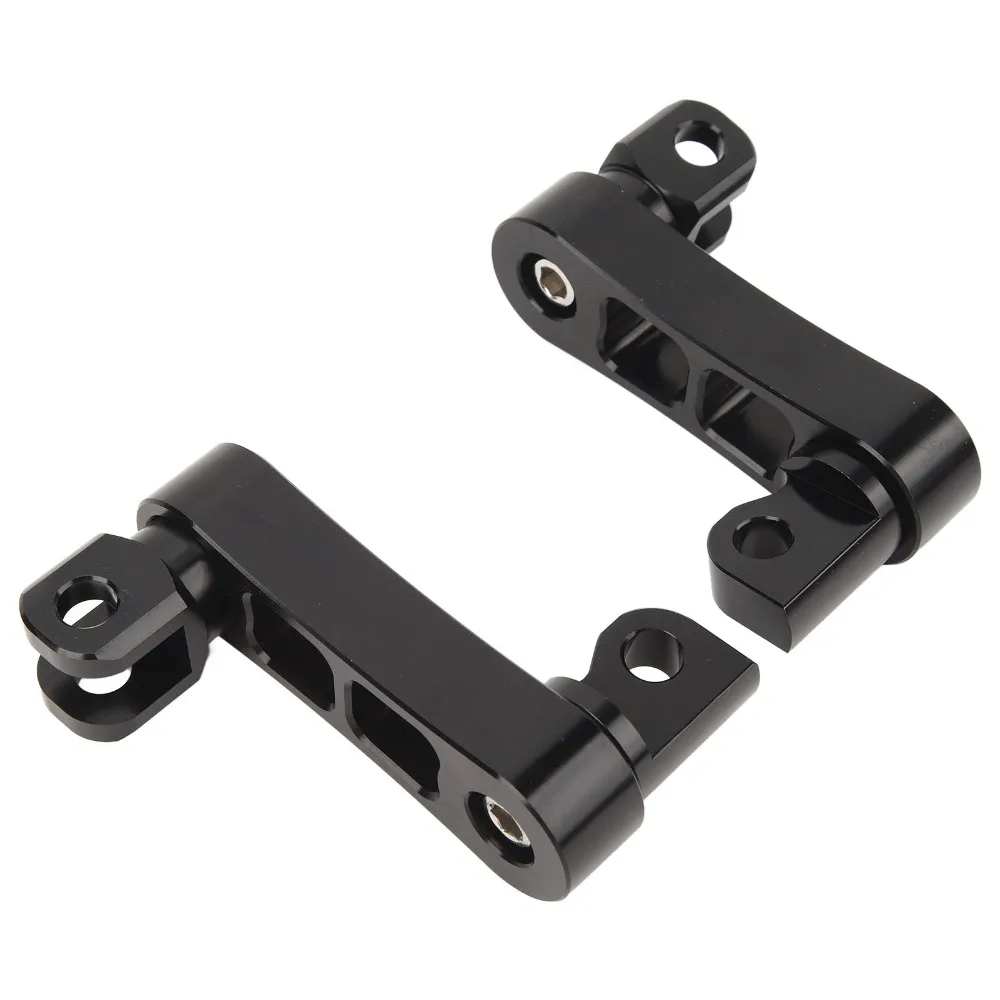2pcs Versatile 360° Adjustable Motorcycle Foot Peg Clamp Support Black/Silver Foot Peg Extension Highway Bracket For Sportster
