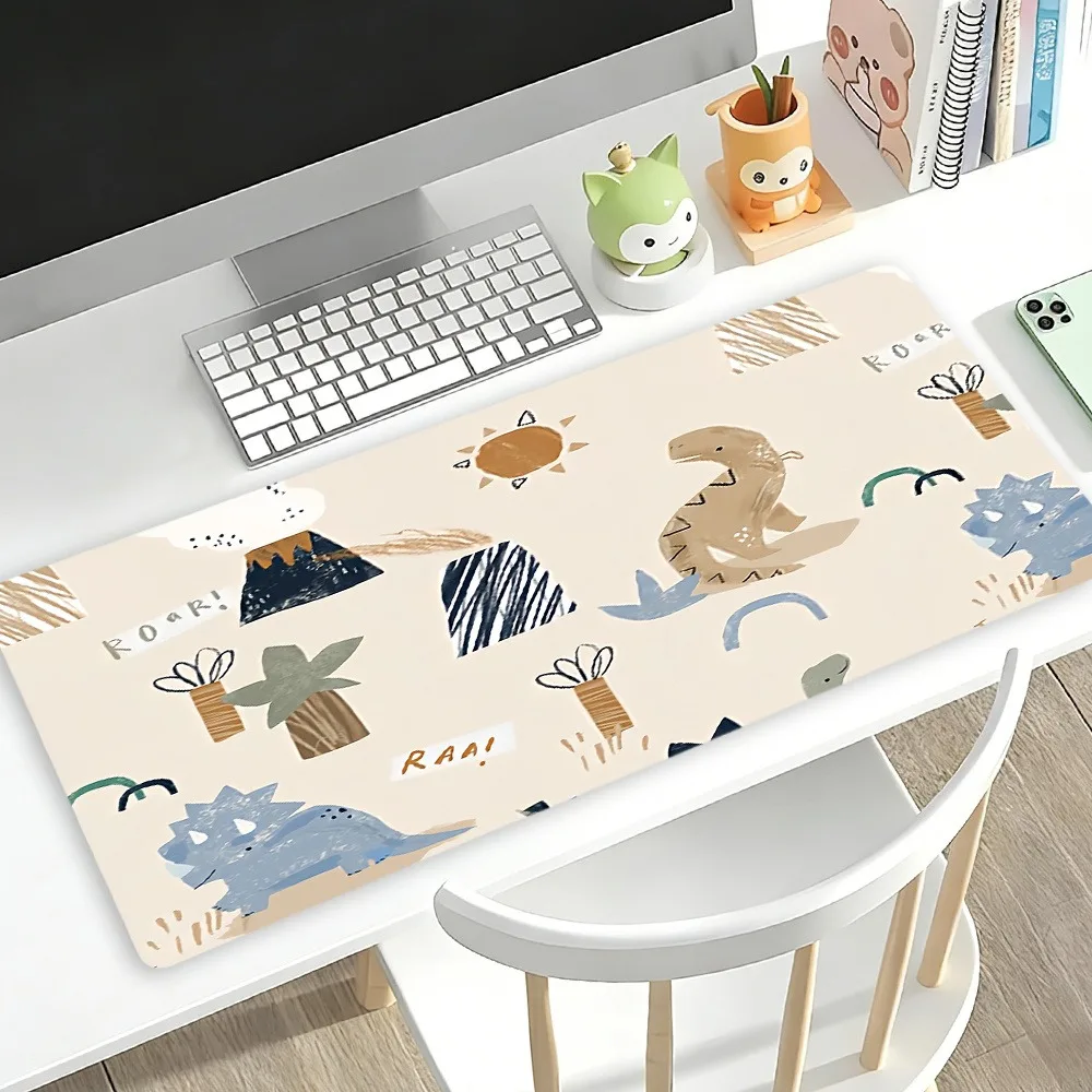 Creamy Dinosaur Large Game Mouse Pad Design alfombrillas para escritorio desk accessories коврик для мыши desk mat