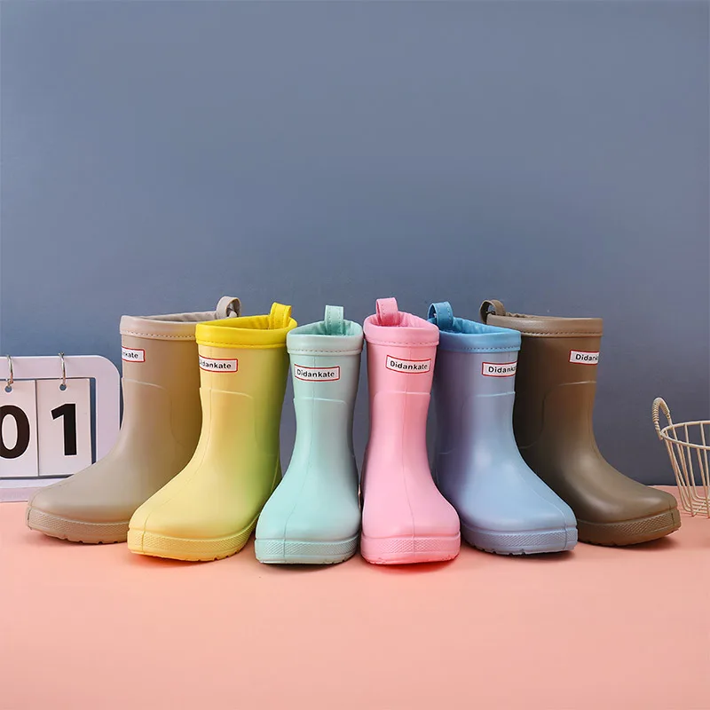 Boys Non-slip Rain Boots Girls Soft-soled Water Shoes Children School Rubber Shoes Students AntiskidBoots Child Kids Rain Shoes