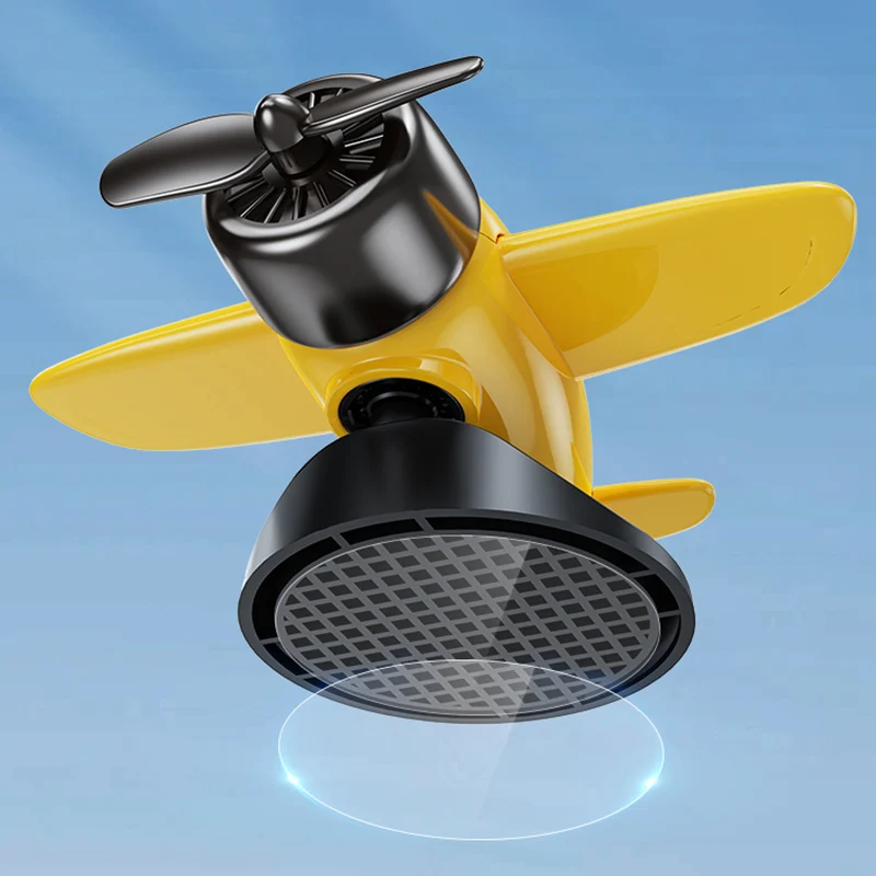 حلي مثبتة على السيارة، ملحقات طائرة دوارة تعمل بالطاقة الشمسية، 2025 داخلي إبداعي جديد، جزء داخلي راقي للمركز #4