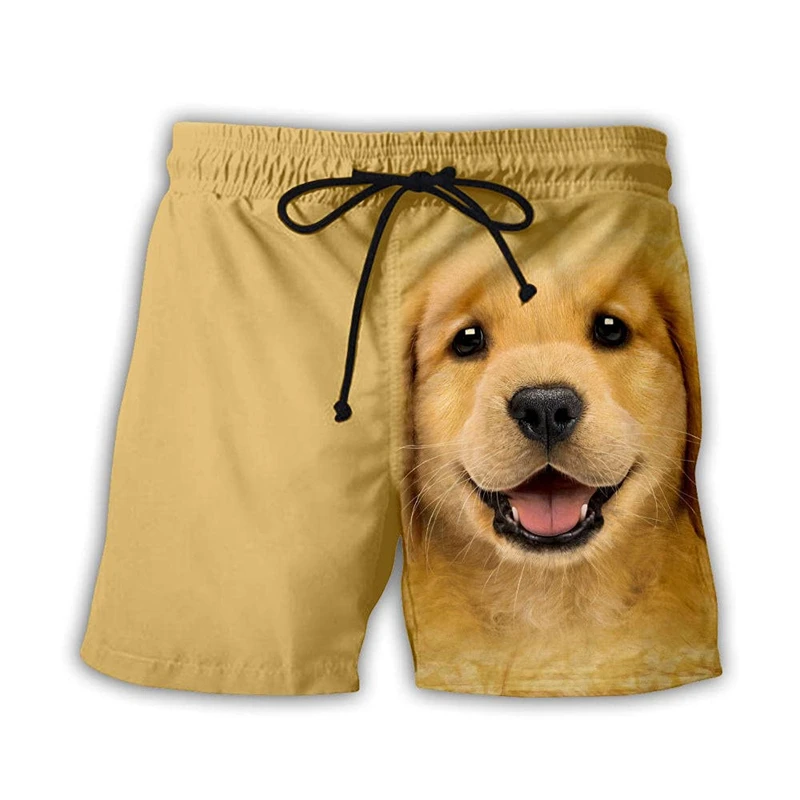 Animel-pantalones cortos de playa con estampado 3D de perro para hombre, bañador Hawaiano de Surf, ropa fresca de hielo, Verano