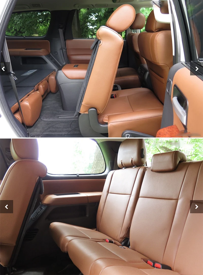 Custom Fit Car Accessories Seat Cover for 2013-2021 Toyota Sequoia Platinum Nappa Leather 3 Rows 6 7 8 Seats For Mercedes Benz